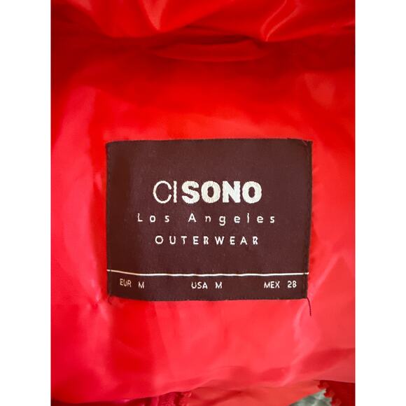 CI SONO Los Angeles Outerwear Women’s Red Sleeveless Puffer Vest Size Medium NEW - Picture 5 of 6